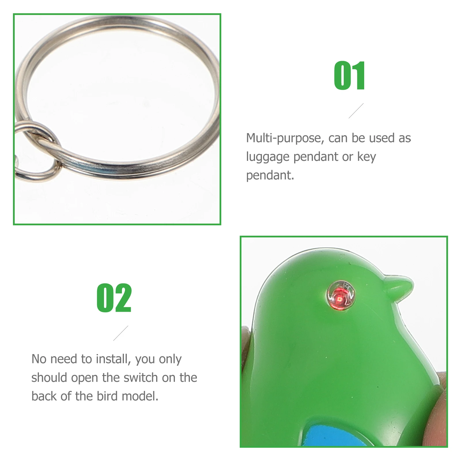 

Voice-Control Keychain Adorable Tracer Creative Keys Pendant Light Weight Portable Easy Carry