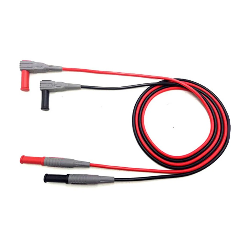 4mm 1000V 10A Banana Plug Test Line 100CM Straight/Right Angle to Straight Multimeter Silicone Wire Cable