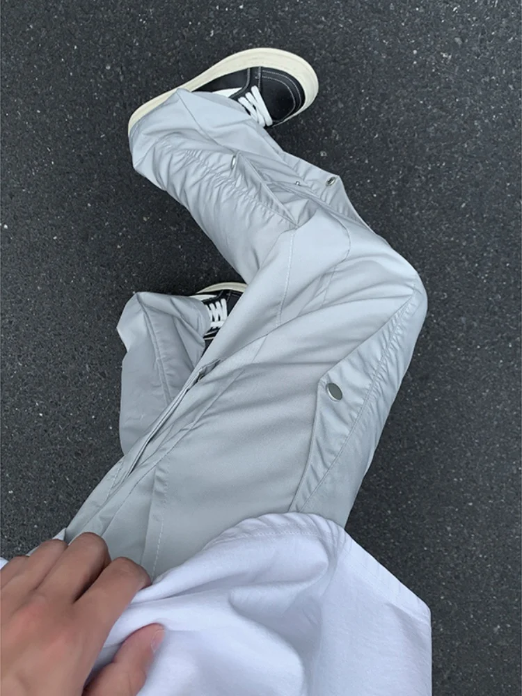 

Мужские летние тонкие быстросохнущие брюки American Style прямого кроя, свободного дизайна, для уличной моды, повседневные, стильные