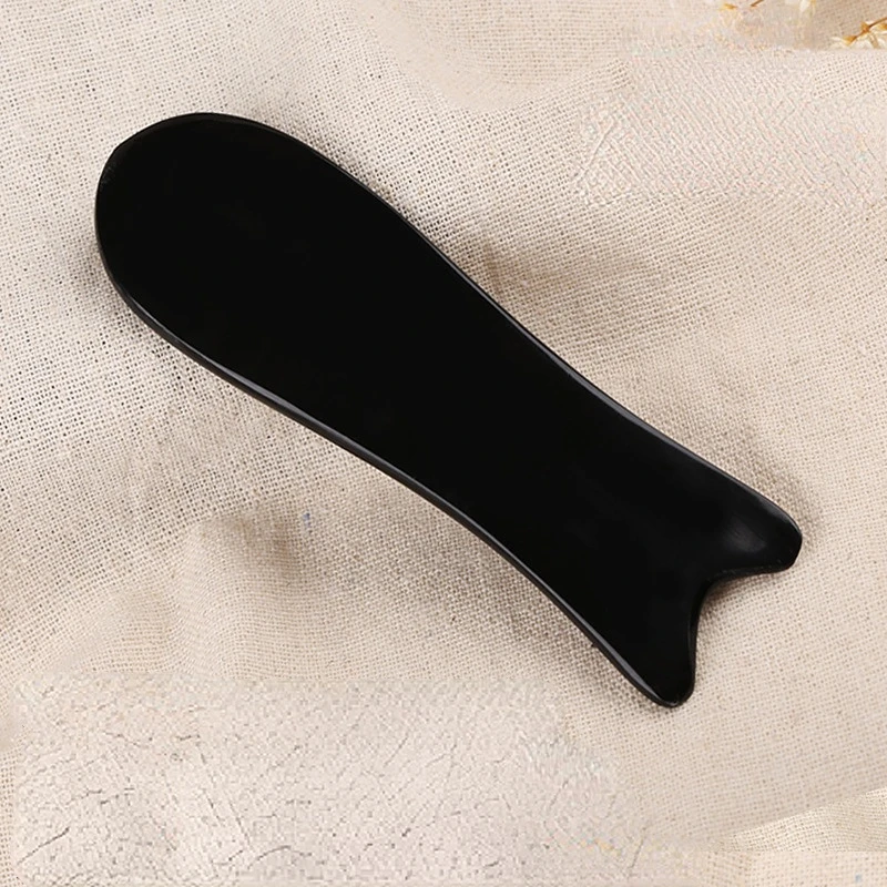 1pc Horn Gua Sha Scraping Massage Tool Fish Shaped Body Massager Guasha Board Face Body Arm SPA Acupoint Scraper Massage Tool