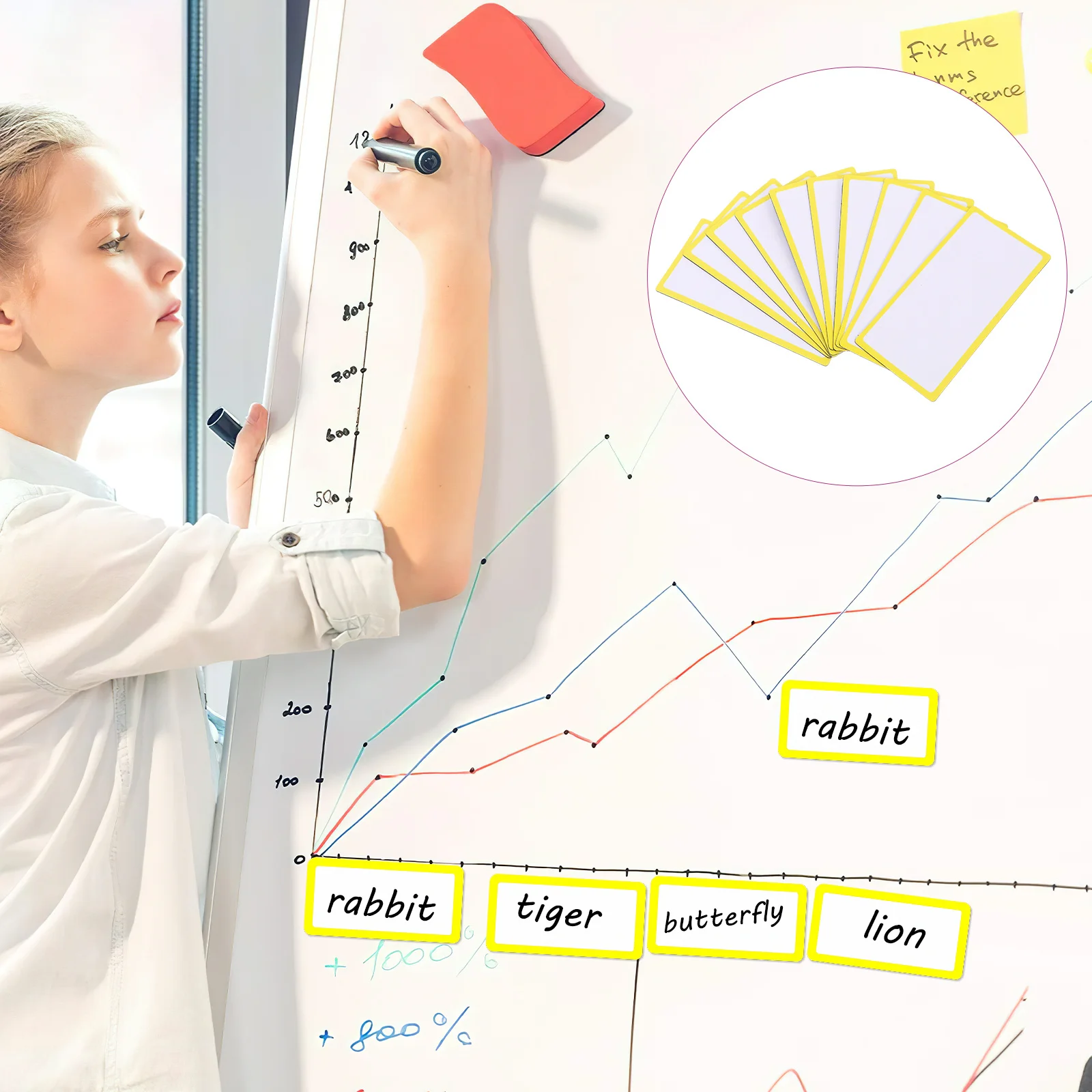 

10Pcs Magnetic Name Tags Dry Erase Labels Reusable Writable Whiteboard Refrigerator Labels Household Office Tags