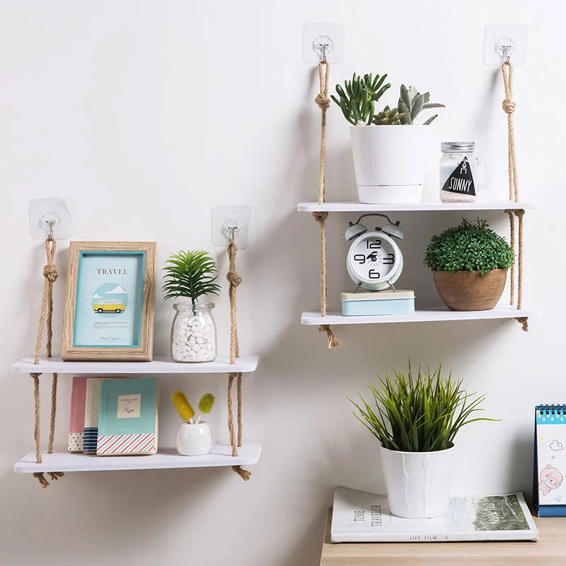 

Storage Shelf Rack Decorative Wall Shelves Hooks on the Wall Wood Shelf Wall Kitchen Storage Organization Shelf Cabinet Storage