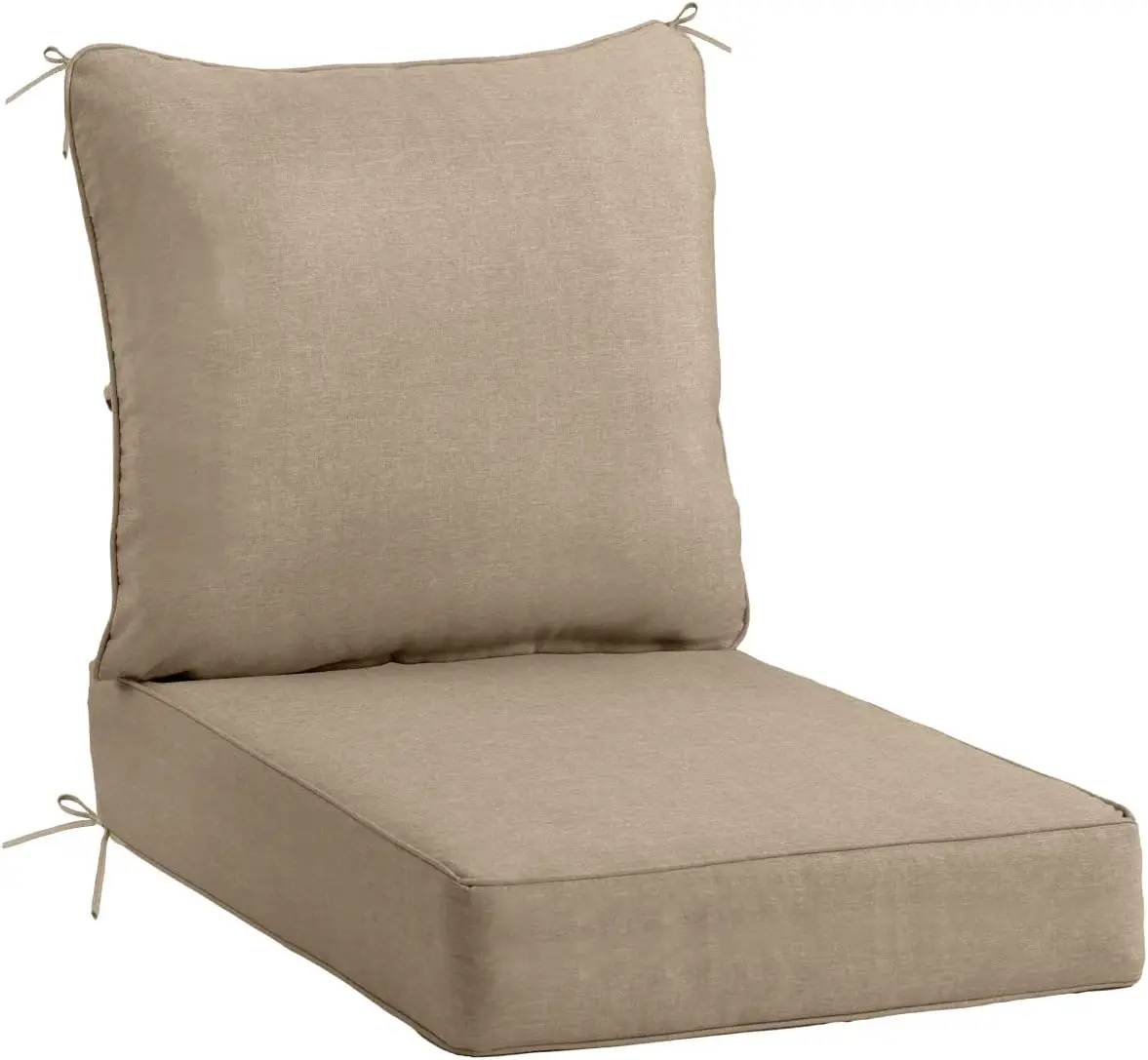 

Outdoor Deep Seat Cushion, Water-Resistant Patio Chair Pad with Straps, Khaki 23x26x4 Inches