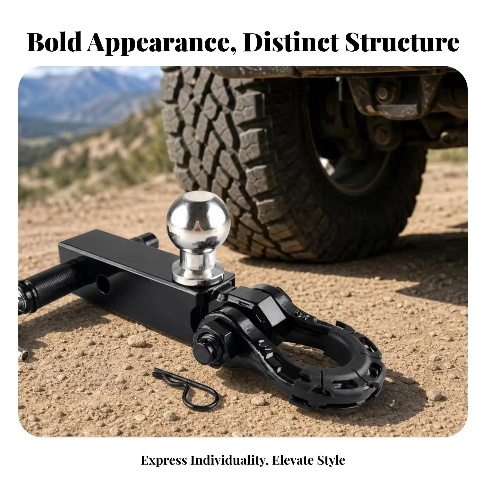 Vehicle Trailer Hitch Compact Rectangular Arm 50 Mm Tow Ball Unified Shackle Adapter for Towing Tasks view 5
