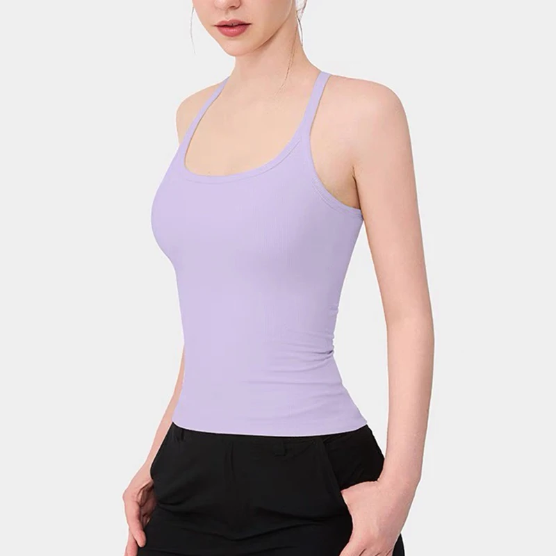 

Women's Slim Fit Yoga Sports Vest I-Shape Back Design Shock-Absorbing Fitness Camisole Beautiful Back Yoga Sports Vest