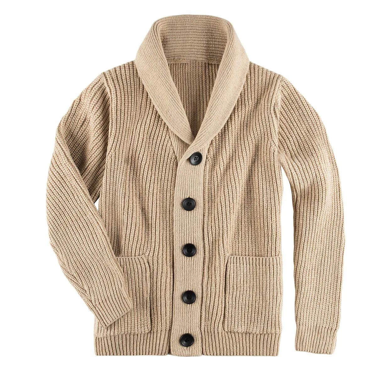 Suéter de cardigan de gola xale masculino, pulôver masculino de algodão quente, roupas de malha clássicas, outono, inverno, novo, 2023