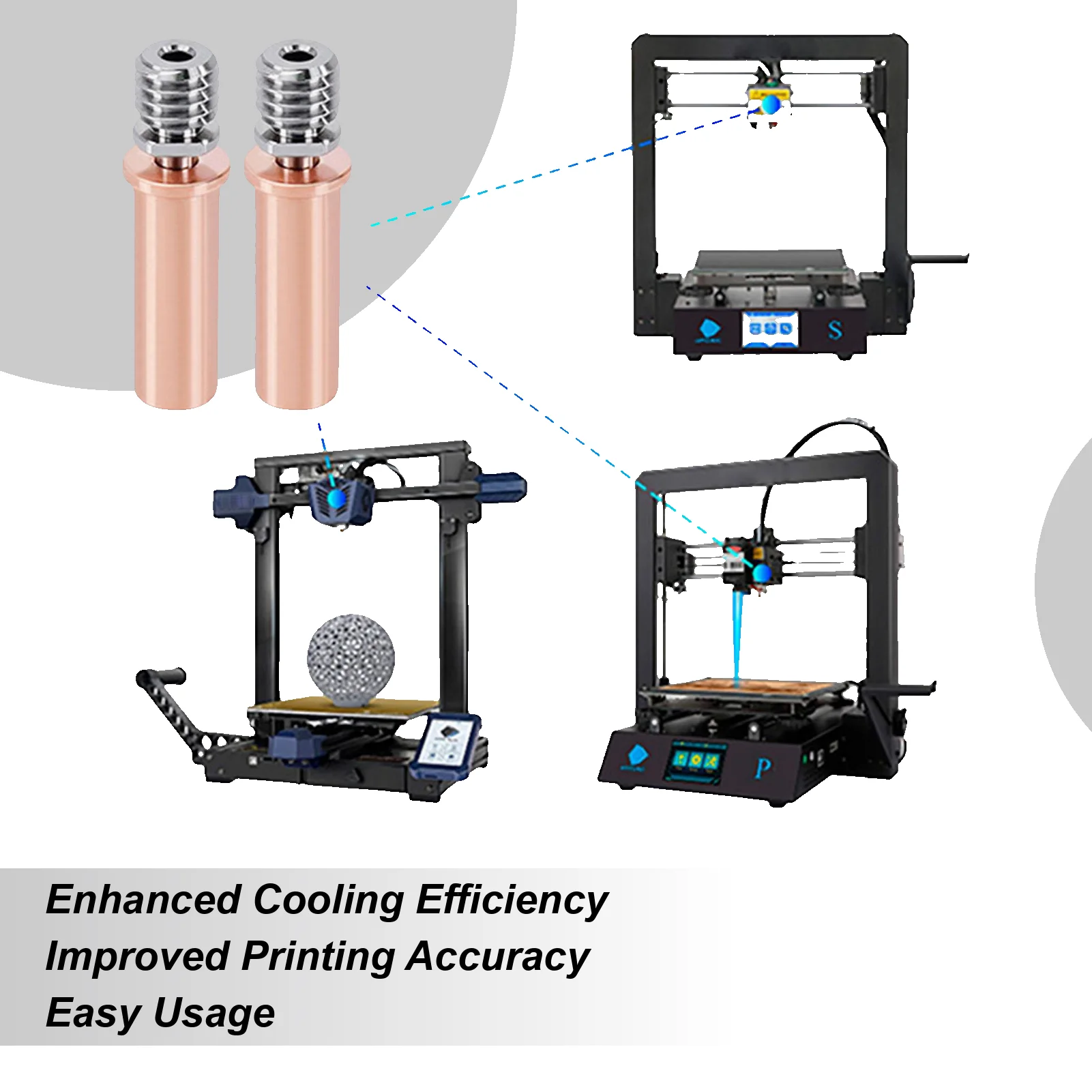 

Metal Heatbreak AC V5 Mega/Vyper Titanium Alloy Red Copper Hose Smooth Bimetal Heatbreak Ender Hotend For 3D Printer Accessories