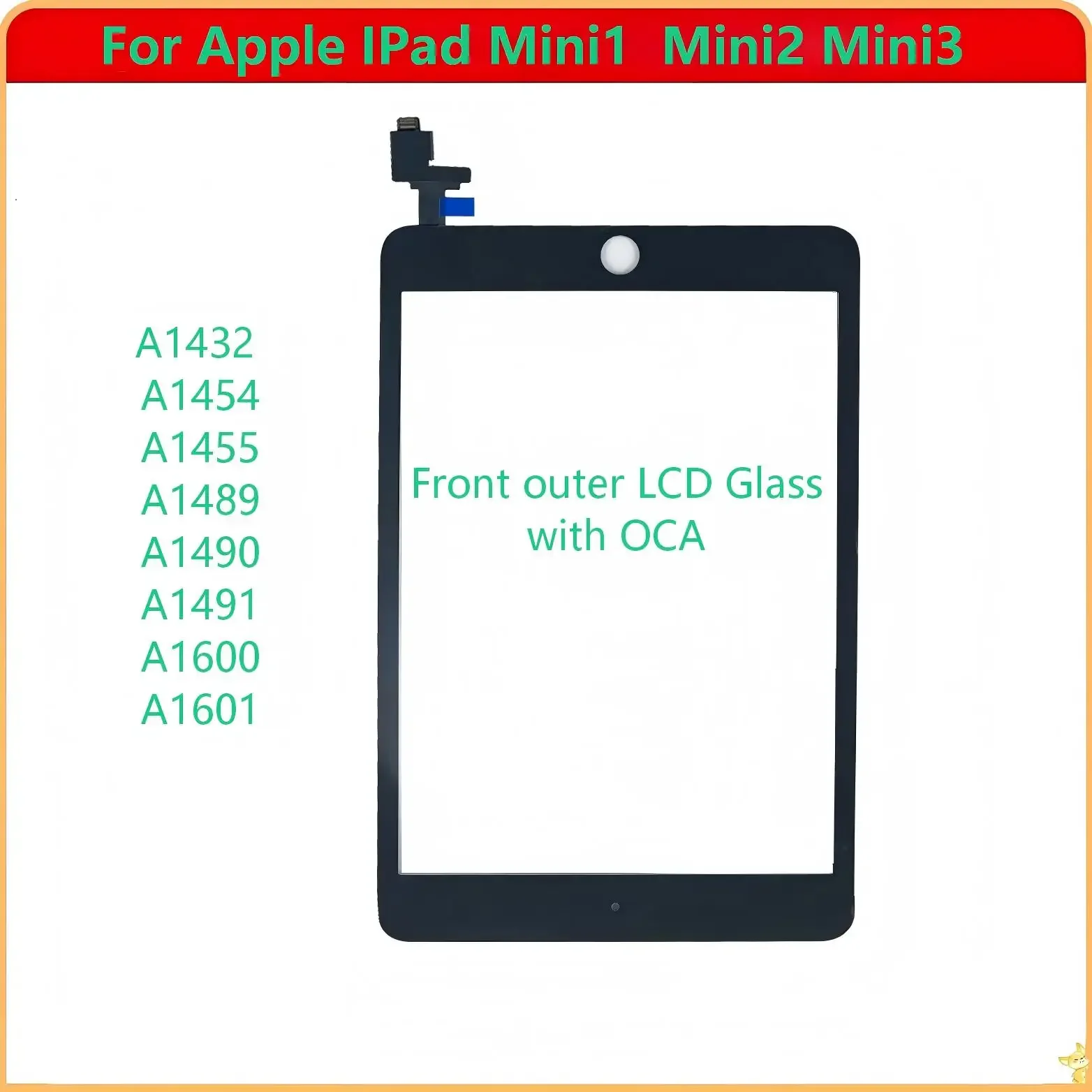 

Сенсорный экран AAA для iPad MINI1 MINI2 MINI3 A1432 A1454 A1600 A1601 MINI 1 2 3, панель дигитайзера, переднее стекло, запасные части