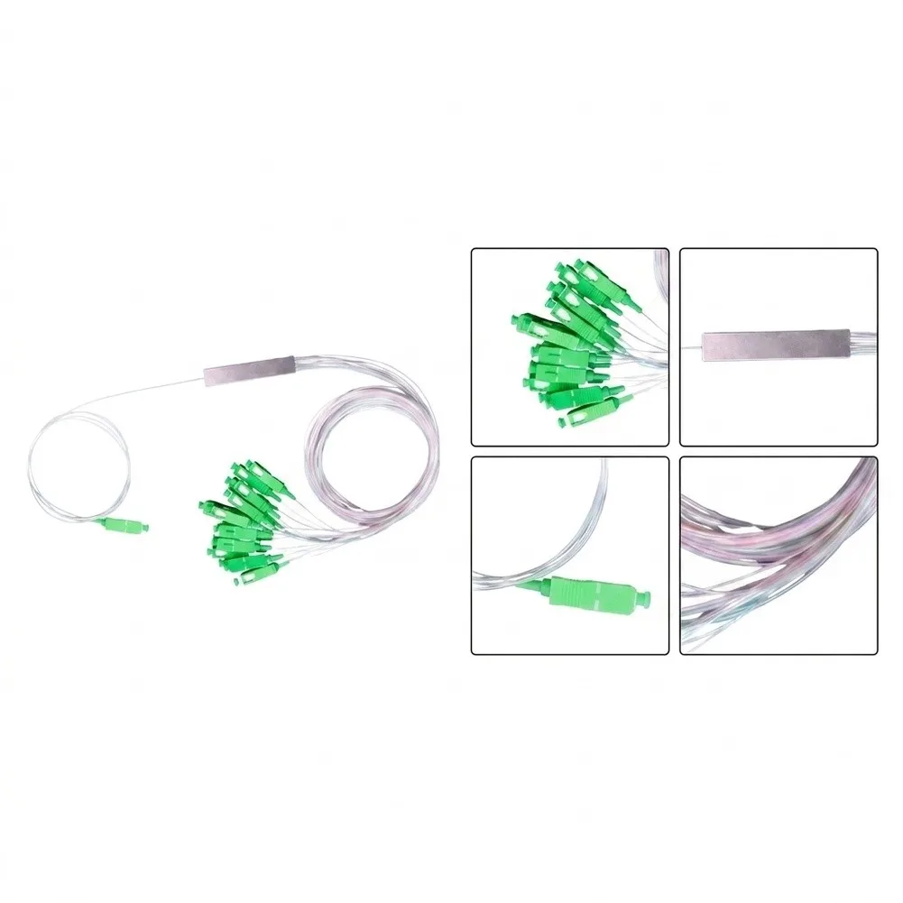 White Green 1x16 For PLC Splitter Module For SC/APC Interface For Telecommunications Data Center For FTTH Network Installation