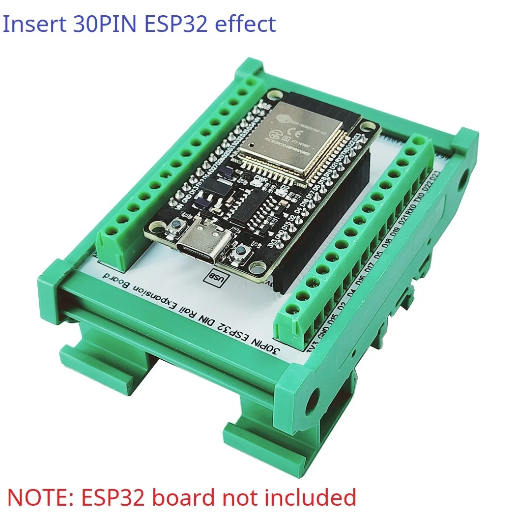 Din Rail Mounting DIN35 C45 Rail ESP32 Base Plate 3.96 Terminal Screw Terminal Block Adapter Module for Arduino Wifi BT IOT DIY