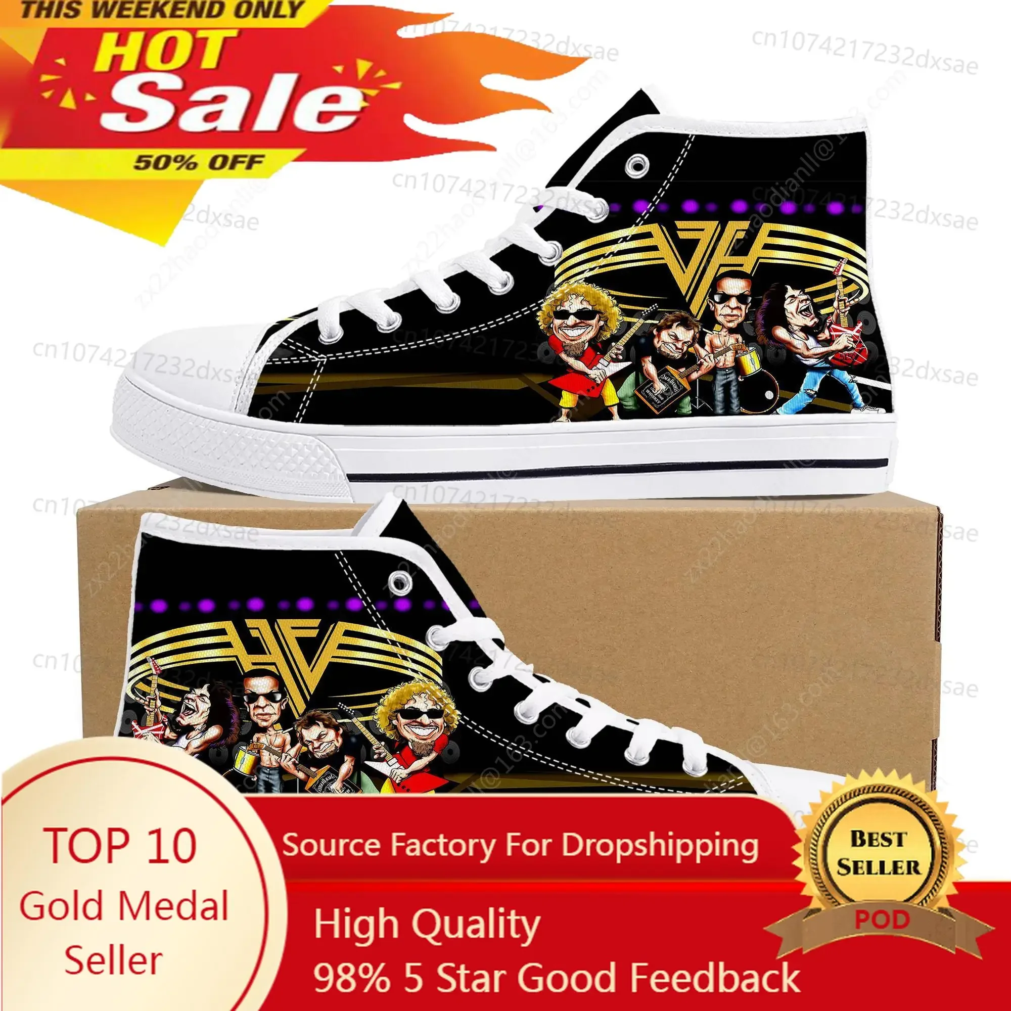 Van Evh 5150 Stripes Halen High Top Sneakers Men Women Teenager Canvas Sneaker 1984 Casual Custom Couple Shoes High Quality Shoe