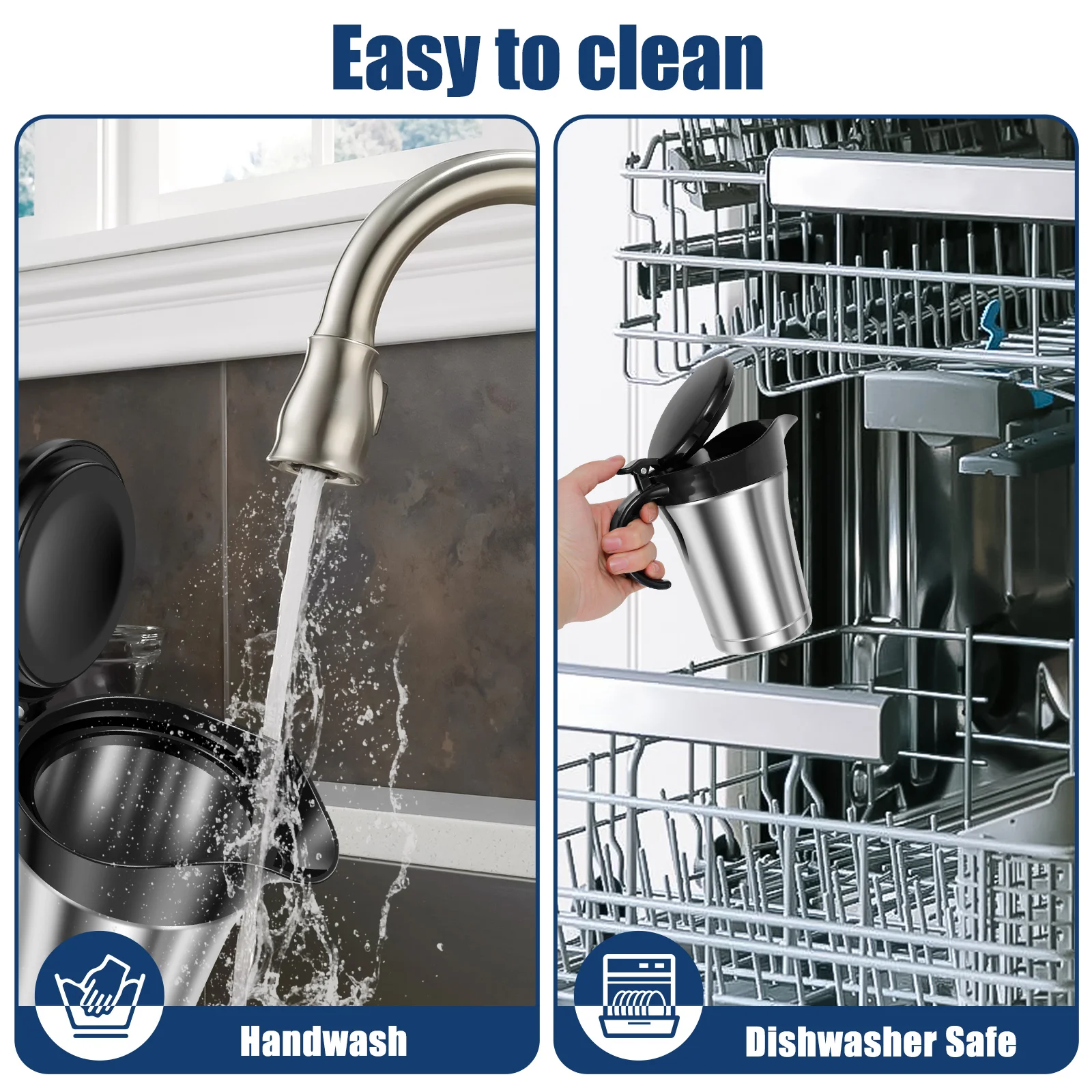 إبريق مرق معزول مزدوج مع غطاء مفصلي إبريق صلصة مرق من الفولاذ المقاوم للصدأ بسعة 750 مل إبريق تدفئة مرق إبريق متعدد الاستخدامات #4