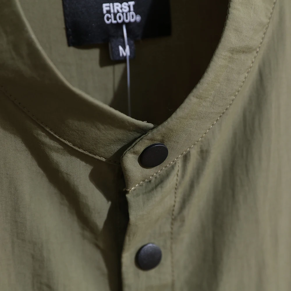 Men's Casual Shirt Jacket Thin Style Quick Dry Breathable Outdoor Spring Summer Lightweight Stand Collar Long Sleeve Polyeste...