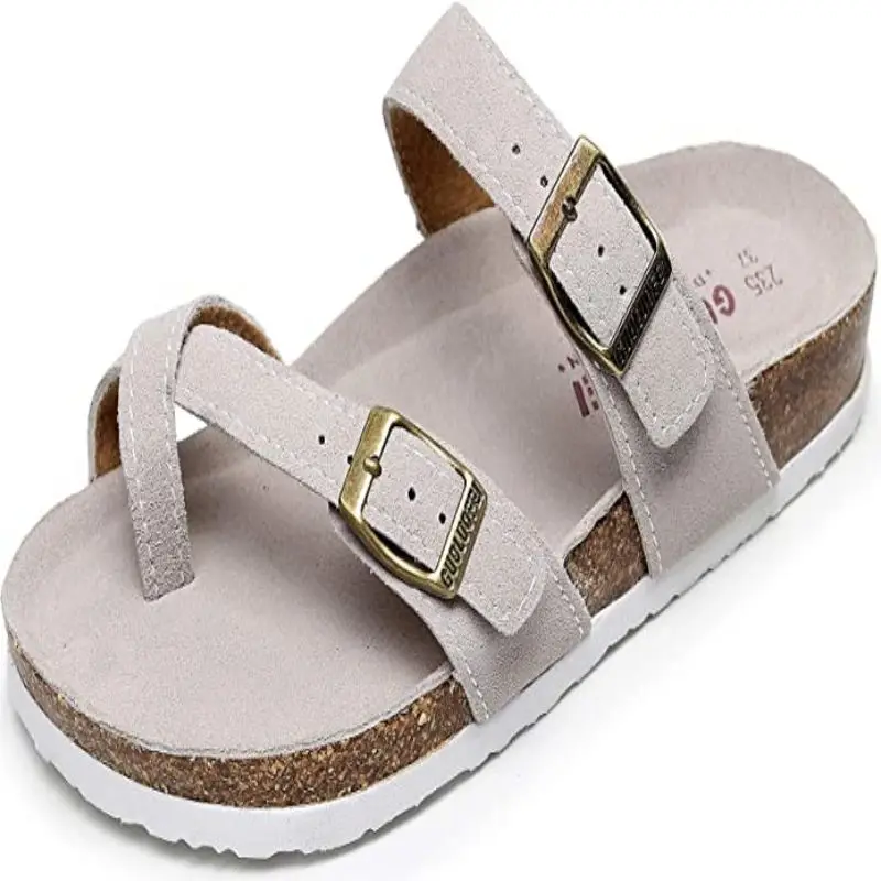 Women's Cork Footbed Slide With Arch Support Comfortable Summer Beach Sandals For Women Girls Ladies