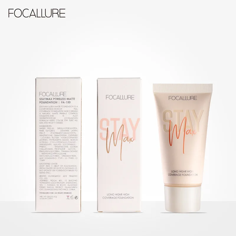 FOCALLURE 3OML Face Liquid Foundation Waterproof Long-lasting Concealer Liquid Makeup Matte Base Make Up Cosmetics TSLM1