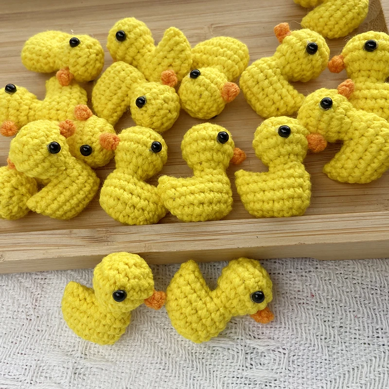 Crochet Pendant Yellow Duck High Quality Cotton Thread Hand DIY Decorative Gifts Clothing Decoration Mini Duck