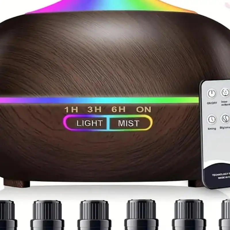 

Ультразвуковой диффузор для ароматерапии на 18,6 унций с 8-цветной подсветкой, 4 режимами таймера, автоматическое отключение для дома, офиса, спальни.