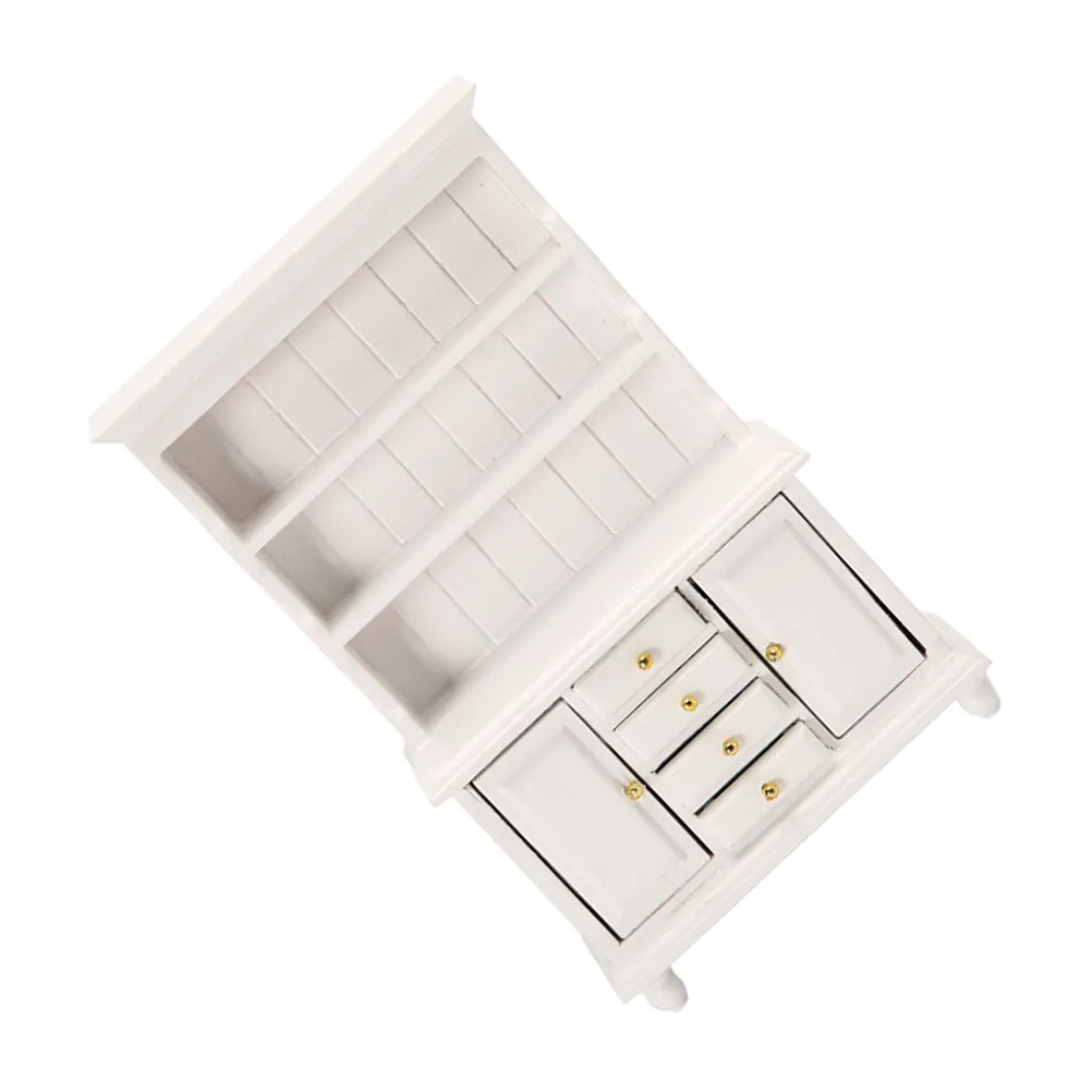 

Mini Display Cabinet Dollhouse Bookshelf Wooden Miniature Bookcase Furniture for Mini House Decoration Kids Room Accessories