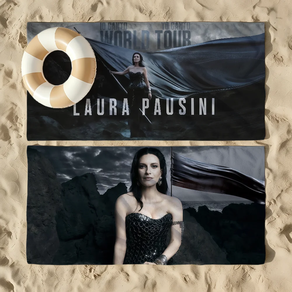 Toalla de playa L-Laura, toalla de playa extragrande de secado rápido P-Pausini Singer, toalla absorbente suave para nadar, toallas de playa para hombres y mujeres