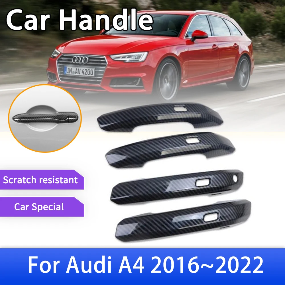 

Carbon Fiber Smart Door Handle Cover for Audi A4 B9 8W 2016 2017 2018 2019 2020 2021 2022 Car Exterior Accessories Stickers Trim