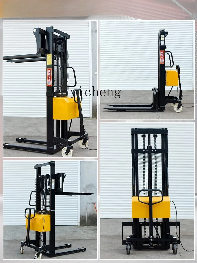 

ZZ Semi-Electric Stacker Charging 2 Tons Electric Forklift 1 Ton Small Tray Battery Hydraulic Car Lift Forklift