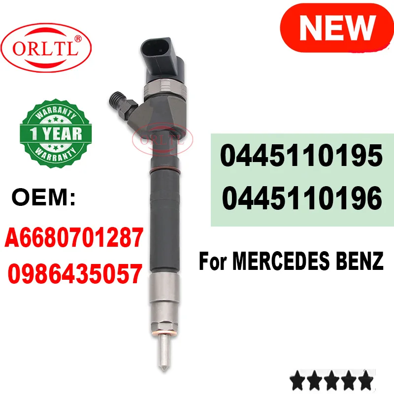 0445110196 A6680701287 Diesel Ful Injector Nozzle 0445110195 for Mercedes-Benz OM668.940 OM668.941 OM668.942 0986435057