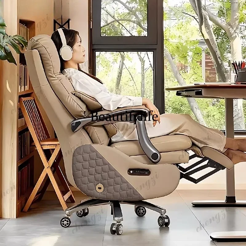 C45 Luxury Executive Home Office Chair - Convertible Reclining Computer Desk Chair for Prolonged Sitting Comfort Furniture