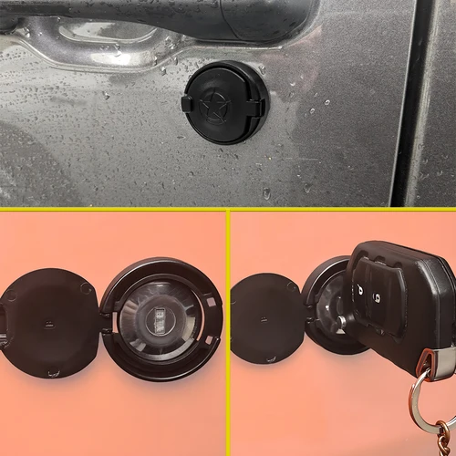 Imagen 2 del producto Cubierta protectora para cerradura de puerta de coche, embellecedor para Jeep Wrangler TJ JK JL Gladiator JT, tapa antioxidante para cerradura, accesorios de piezas exteriores