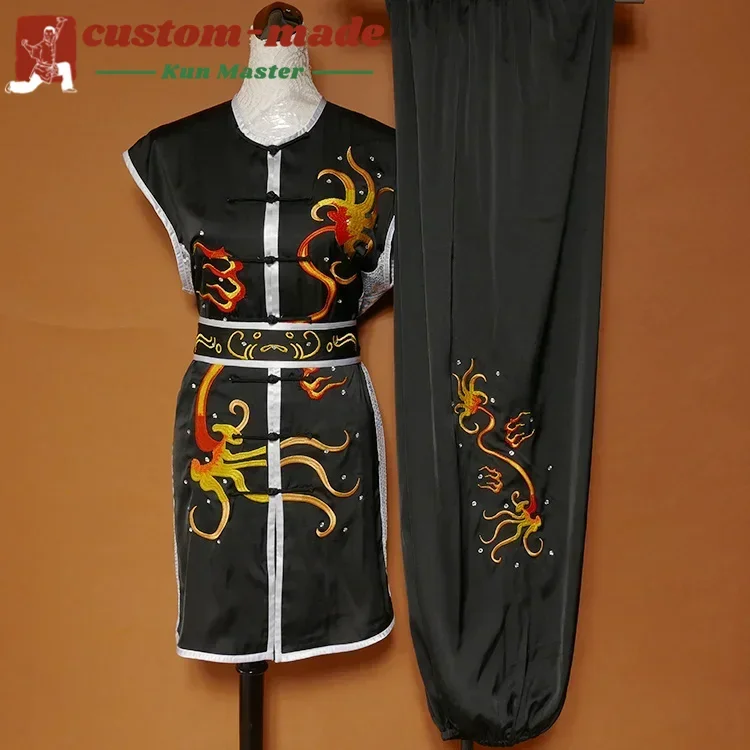 Custom Tailored Kung Fu Long Fist and Tai Chi Martial Arts Uniform for Competition Embroidered Dragon Claw Clothes