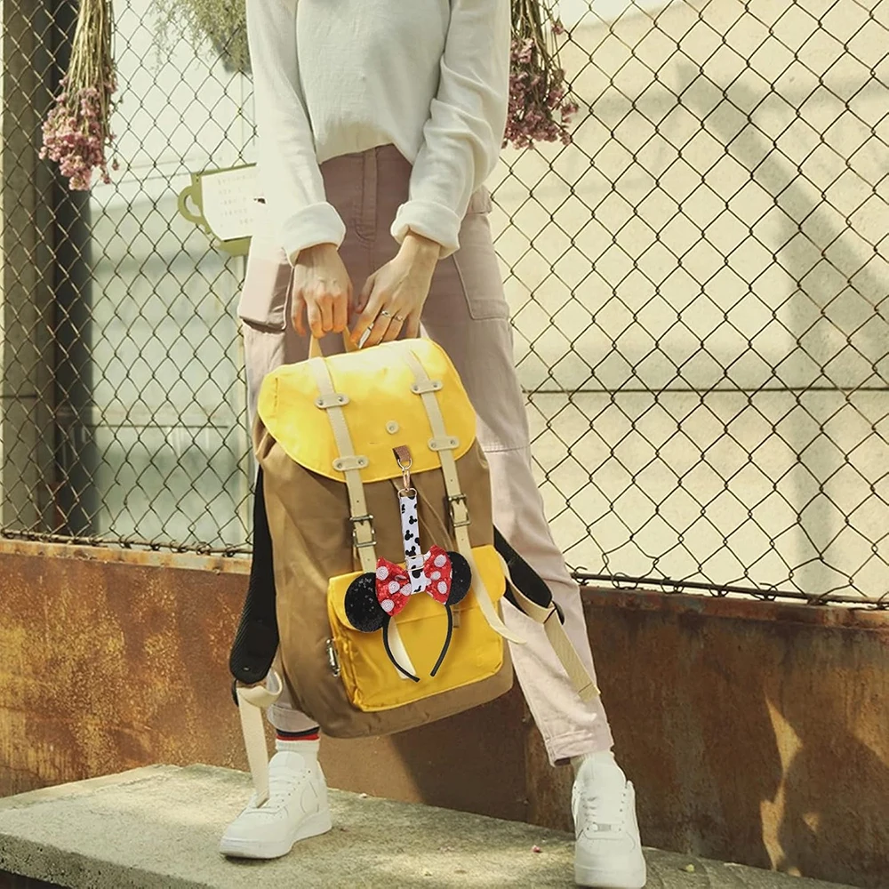 2er-Set Mausohren-Haarband-Aufbewahrungsanhänger für Rucksack, Tasche, Stirnbandhalter, Schlüsselband, Schlüsselanhänger, Reisezubehör, Hängedekoration – Detail 5