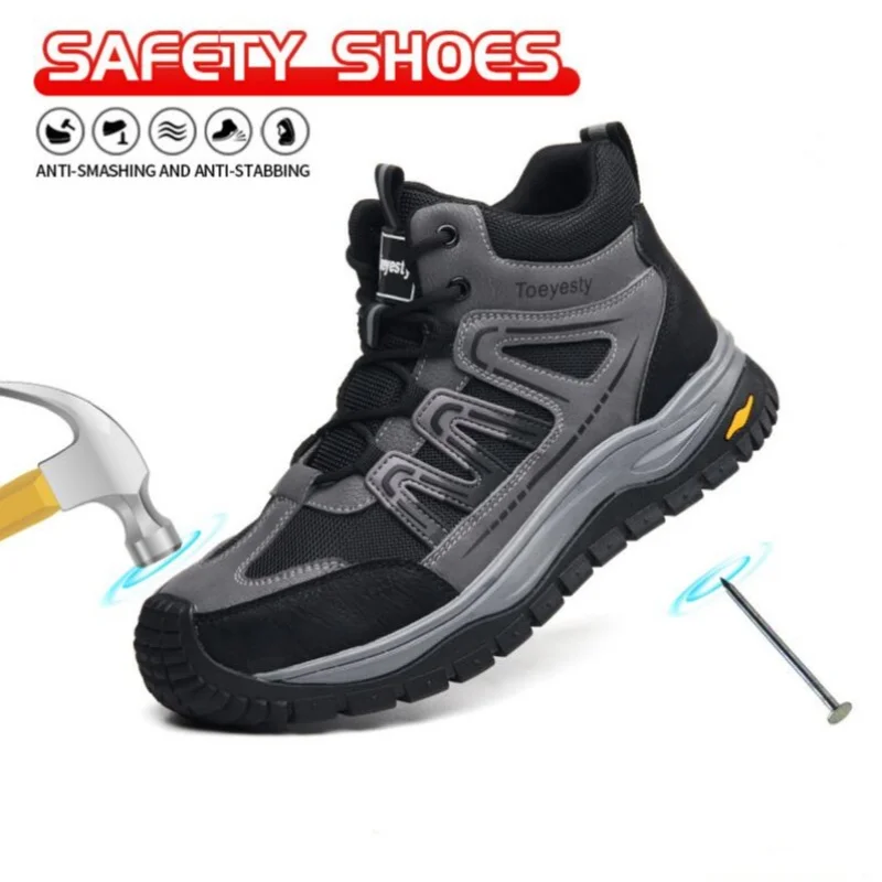 Work Safety Shoes Men's Safety Boots Anti-smash Work Shoes With steel head Shoes Men Work Boots Anti-stab Safety Sneake