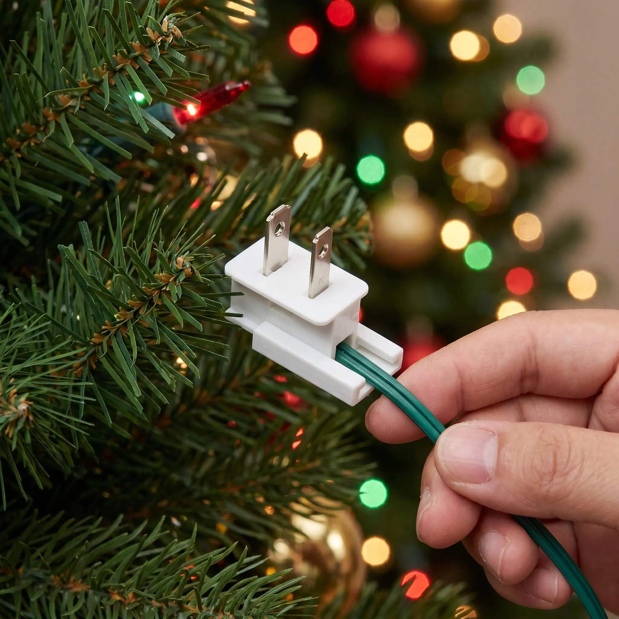 4Pcs Us Standard Lamp Cord Flat Plug White 8A 125V Clamp on Quick Connect Plug for Indoor Light String Repair DIY Lamp Power