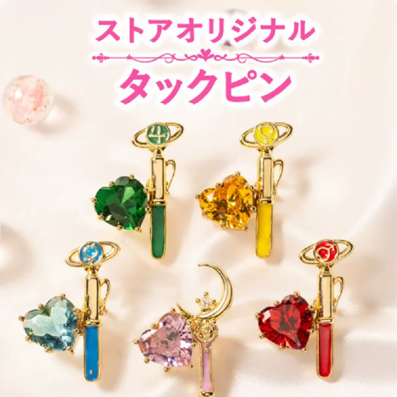 

Sailor Moon brooch Collar Pin Stick Pin Silver Crystal Crystal Heart‌ Moon Crisis‌ Water Prism Cosplay