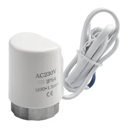 AC 230V Normally Closed Electric Thermal Actuator For Underfloor Heating TRV Thermostatic Radiator Valve M30*1.5mm