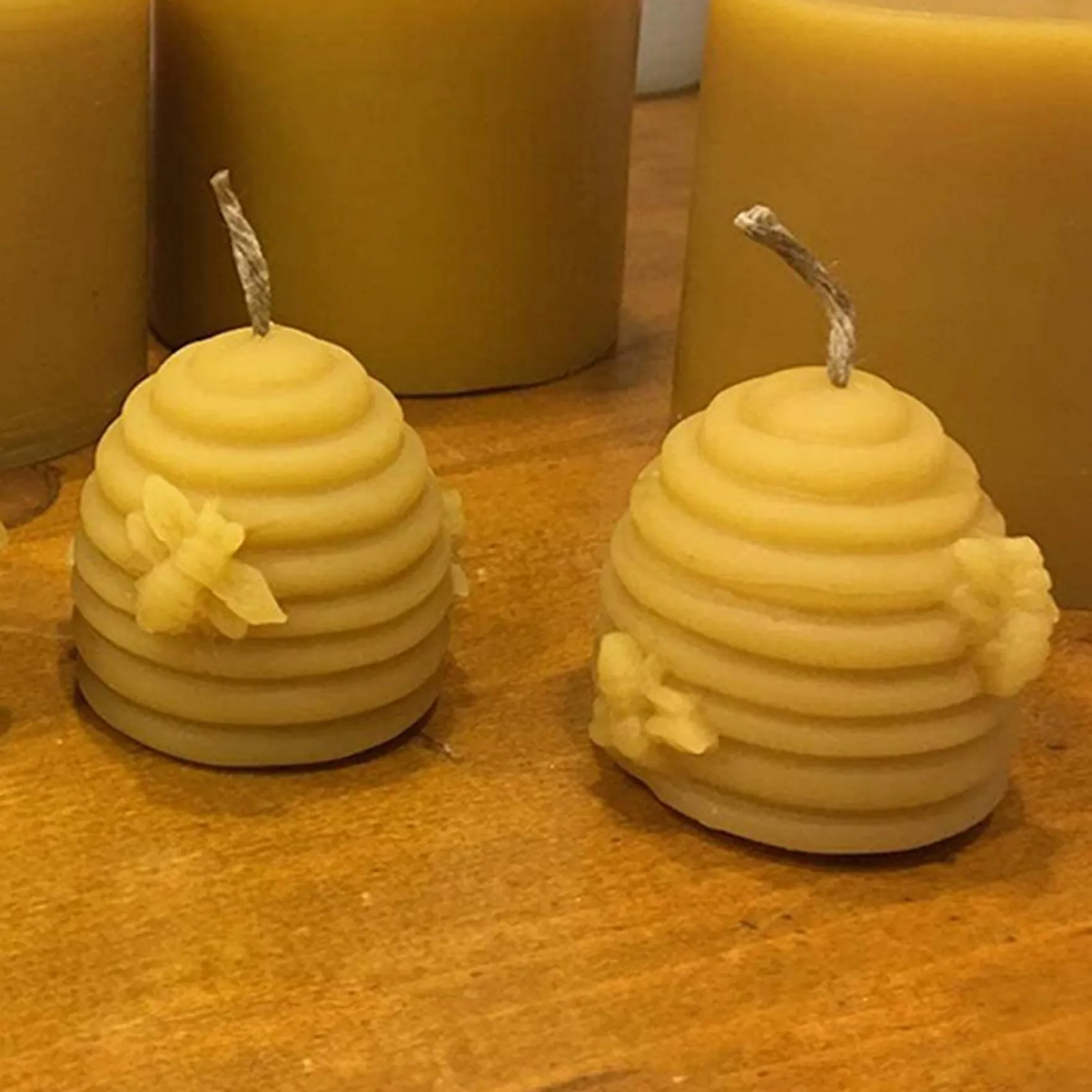 BAAG-4 Pack Bee Candle Moulds Silicone Bee Mould For Homemade Beeswax Candle, Mini Soap