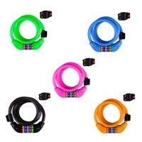 5Digit Combination Coiling Cable Lock Self Coiling Bike Password Lock Resettable Combination Bicycles Lock Waterproofs