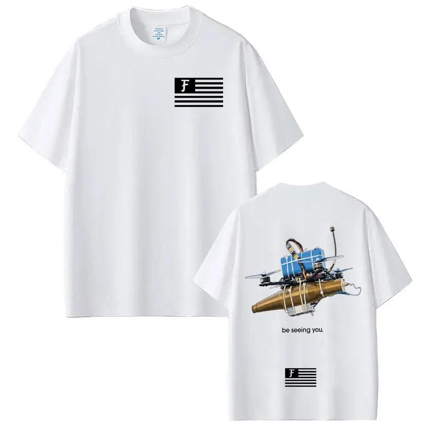 Forward Observations Group Be Seeing You T-shirt Skeleton Graphic Punk Gothic T-Shirts Men Women Cotton Casual Oversized T Shirt