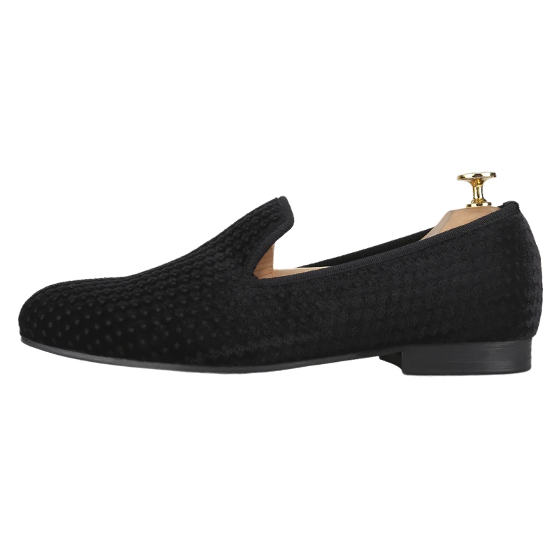 Piergitar Old Money Aesthetic Slip-On Loafers With Polka Dot Pattern British Classic Style Men's Velvet Shoes For Party Wear