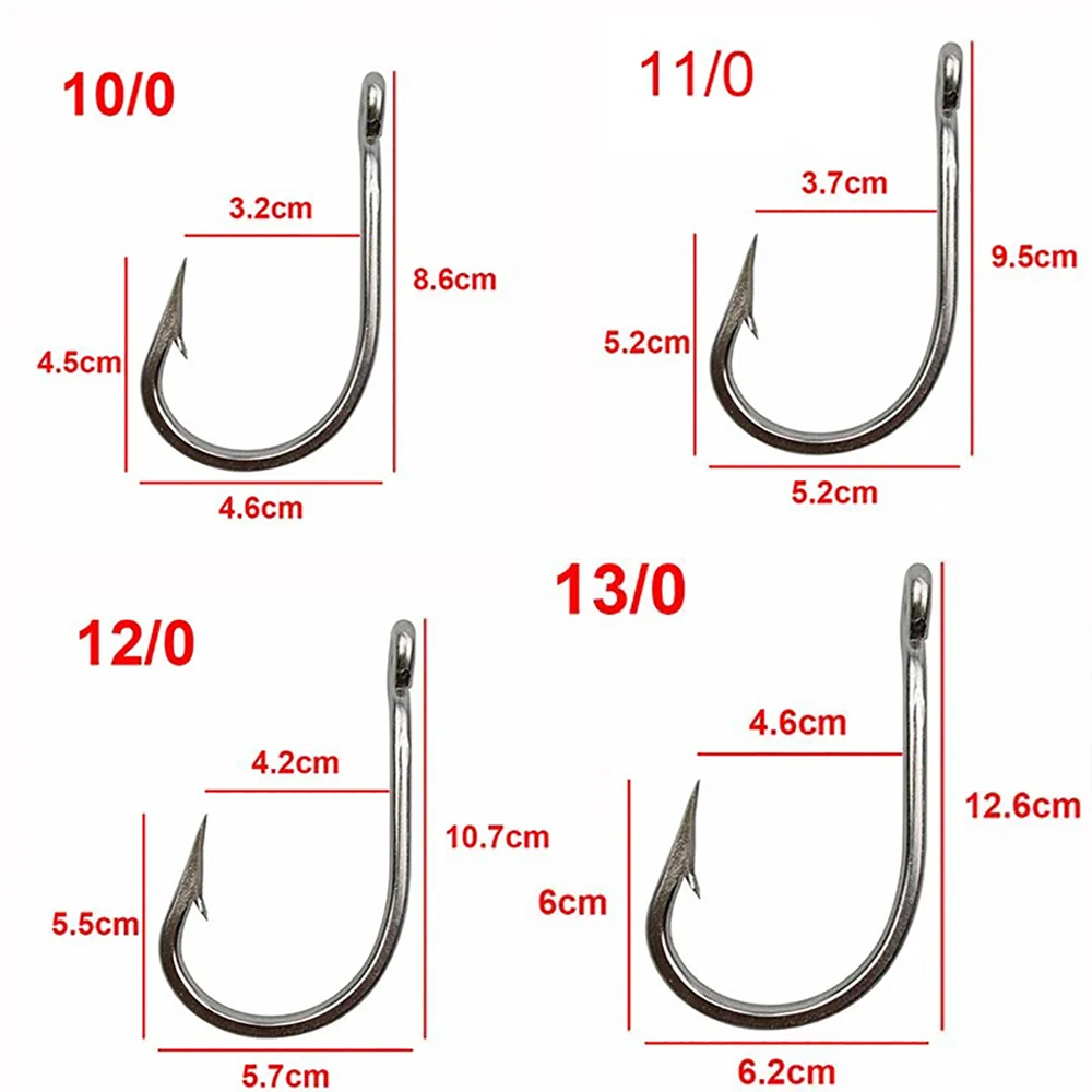 JSM 5 sztuk 7691 duża gra ze stali nierdzewnej haczyki wędkarskie 4X Shark Tuna żywa przynęta haczyki wędkarskie duży hak rozmiar 5/0-13/0