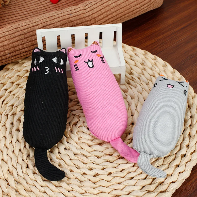 Juguetes bonitos para gatos y mascotas, productos de hierba gatera, molienda de dientes de gatito, almohada de pulgar de felpa, juego de Mini