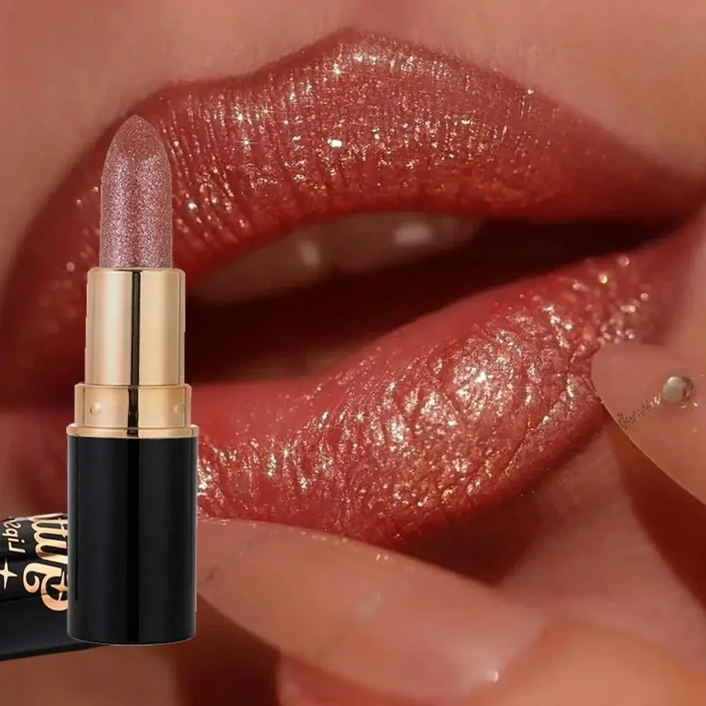 Rouge à lèvres métallique à paillettes, 6 couleurs, longue durée, imperméable, diamant nacré, maquillage hydratant, brillant à lèvres Sexy
