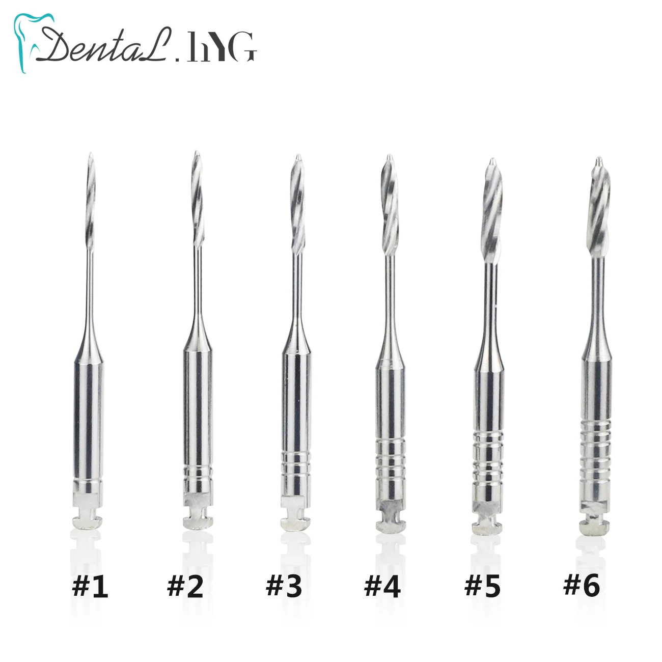 6Pcs/Pack Dental Endodontic Peeso Reamers Drill Glidden Rotary 28/32mm Silnik Użyj pilników endodontycznych ze stali nierdzewnej # 1-6