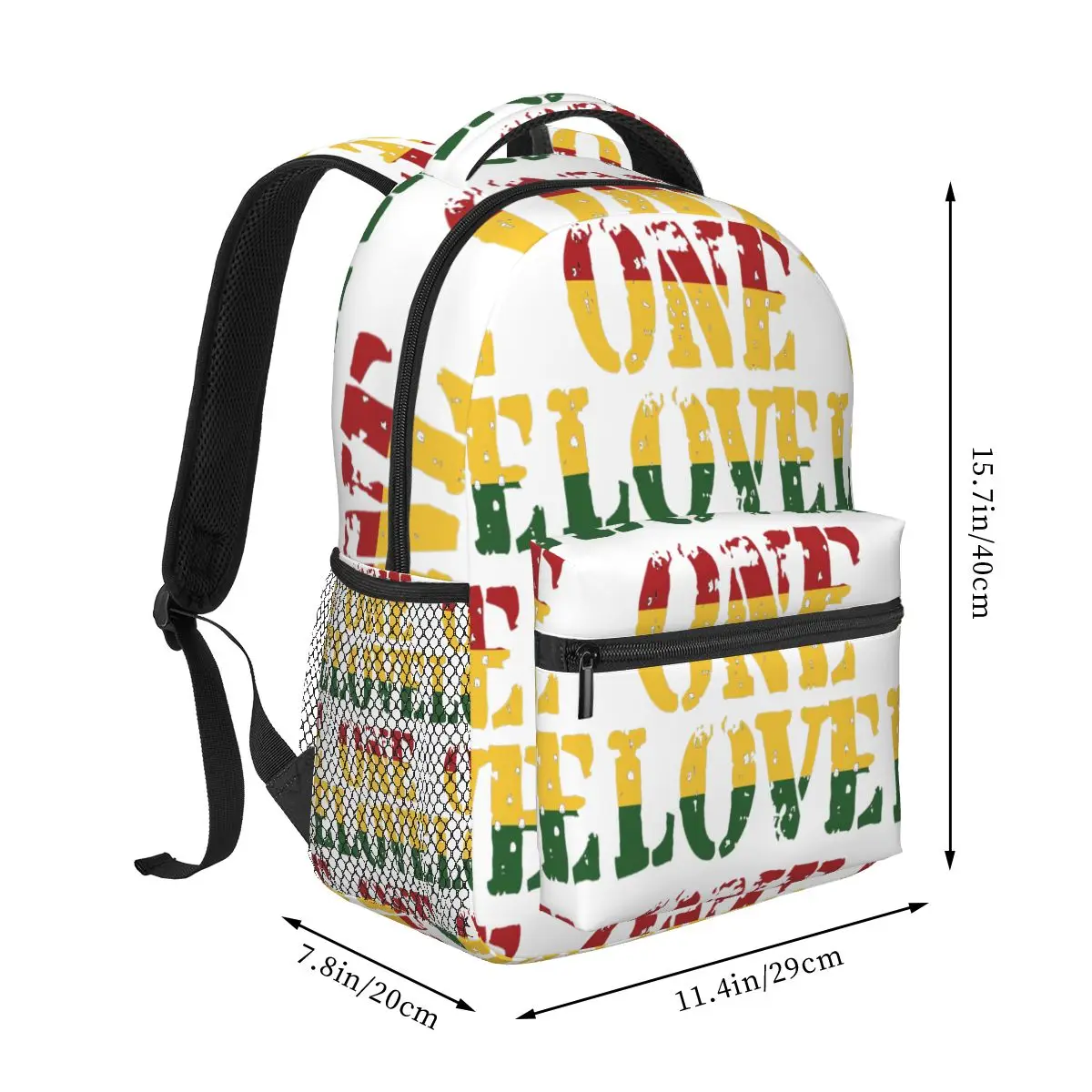 Harajuku Vintage Style Arts Bob Marley One Love Backpacks Boys Girls Bookbag Students School Bags Travel Rucksack Shoulder Bag