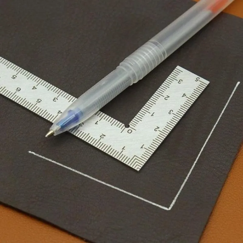 Mini Stainless Steel L-Square Ruler Right Angle Corner Ruler Double Scale Thickened Multi-Function Measuring Tool