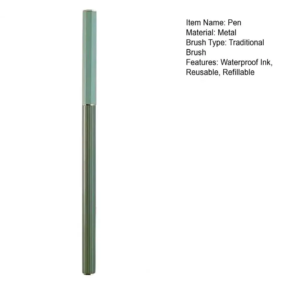 13.5cm Portable Fountain Pen Waterproof Fade-Resistant Permanent Ink Writing Pen Reusable Refillable Permanent Ink Pen Office