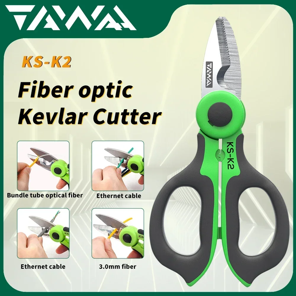 

TAWAA KS-K2 Fiber Optic Kevlar Scissors Fiber Optic Kevalr Cutter Stainless Steel Scissors Suit for Multi Fibers