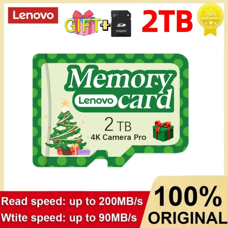 Lenovo การ์ดหน่วยความจำแฟลช1TB sd/tf 2TB 128GB Micro TF SD การ์ด512GB เข้ากันได้สุดๆสำหรับตลับเกม Ez กันน้ำ