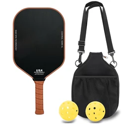 Pickleball-raqueta de fibra de carbono crudo, superficie de textura de grano alto T700, núcleo de panal de polímero de 16mm, pickleball estándar