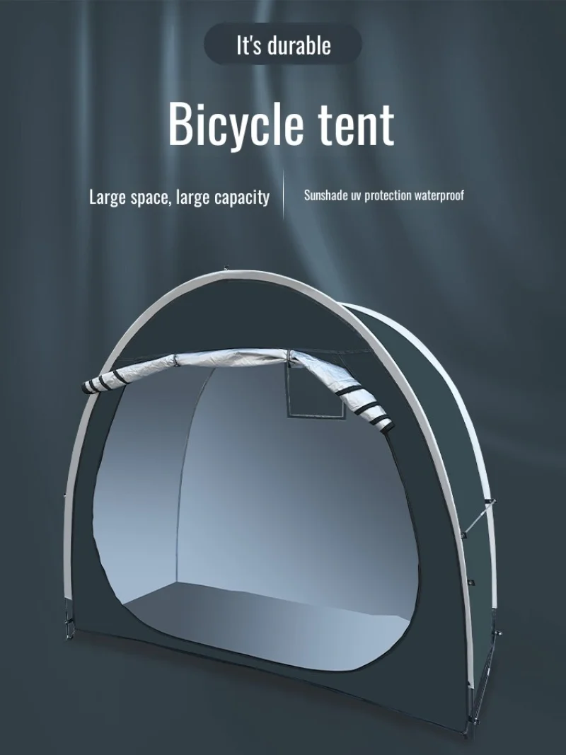 Bike Storage Shed Tent Outdoor Folding Portable Bicycle Storage Tent Large Space Waterproof Durable Mountain Bike Sunshade Cover image 2