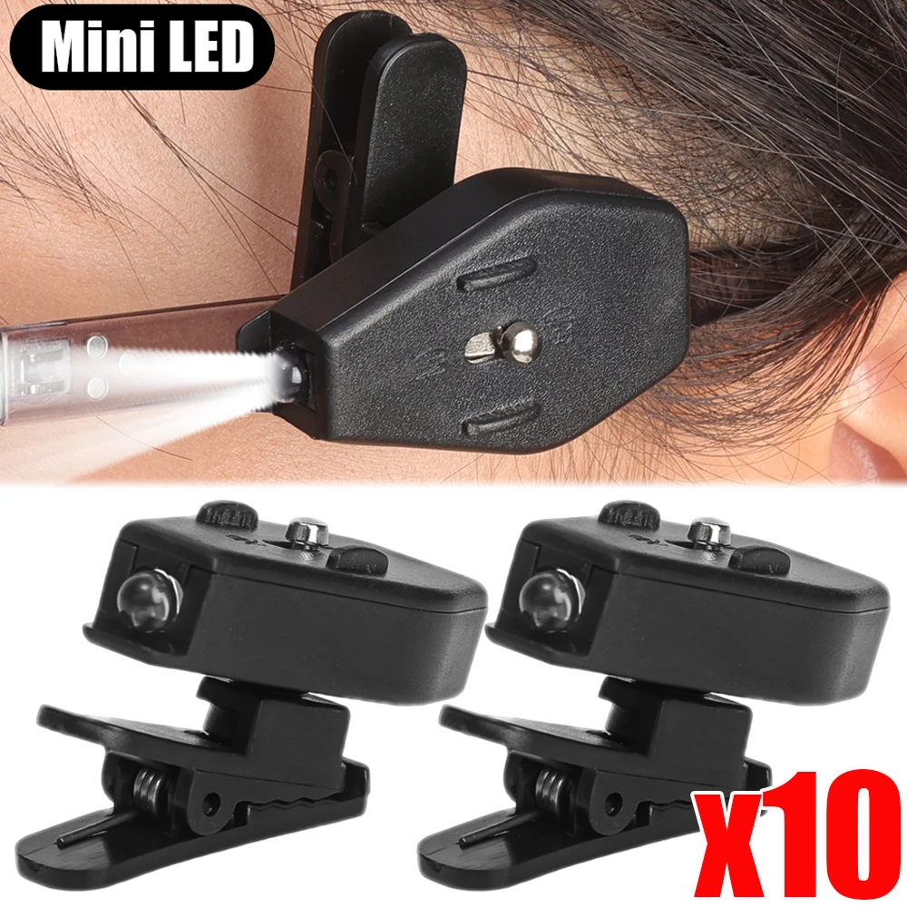 

10/1PCS Mini Eyeglass Clip Light Rotatable LED Cap Lamp with Batteries Universal Eyeglasses Lamp Flexible Book Reading Lights